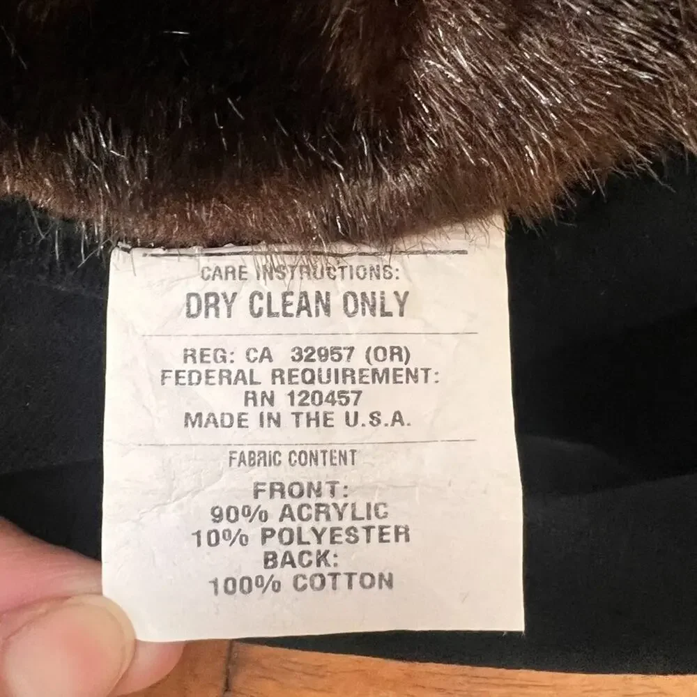 Faux Fur Channeled Mink Throw Blanket 49 x 57 in Brown Cotton Backing